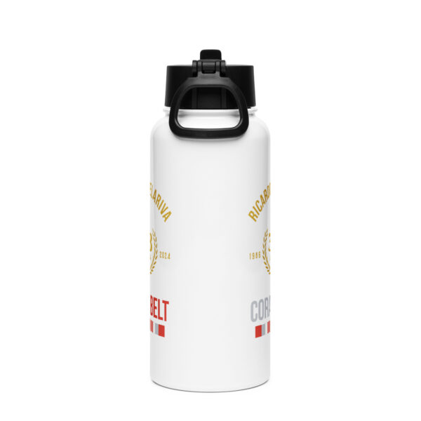 Stainless steel water bottle with a straw lid