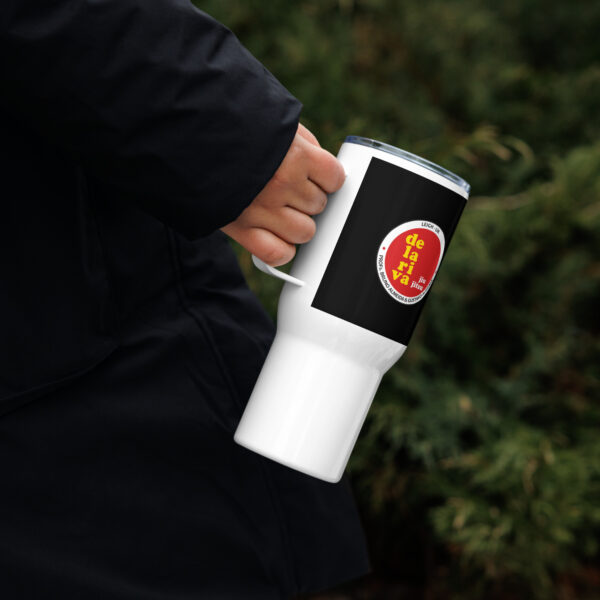 Travel Mug Black White Team Leigh - UK